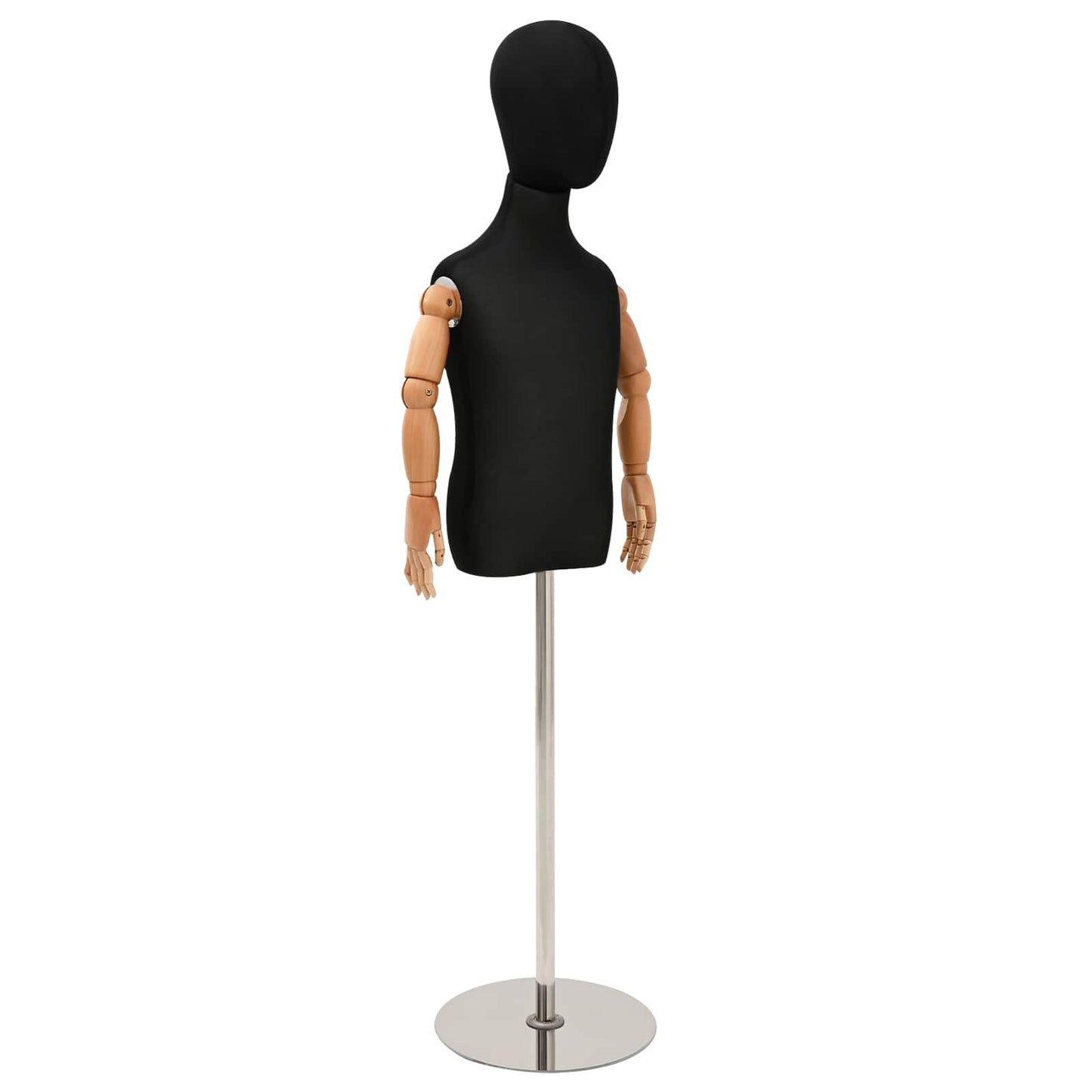 Justerbar 120-150 cm Mannequin med Base Unisex PP Sort