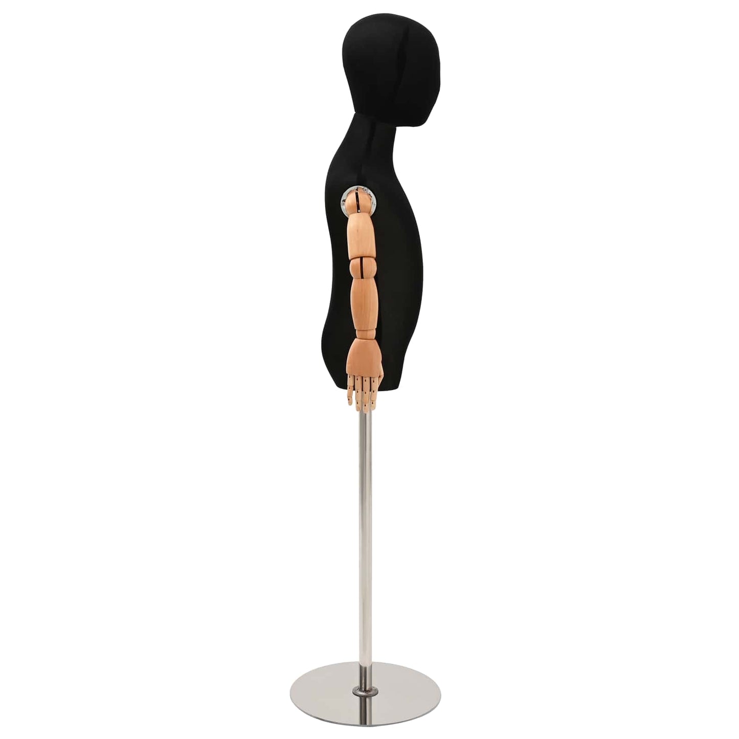 Justerbar 120-150 cm Mannequin med Base Unisex PP Sort