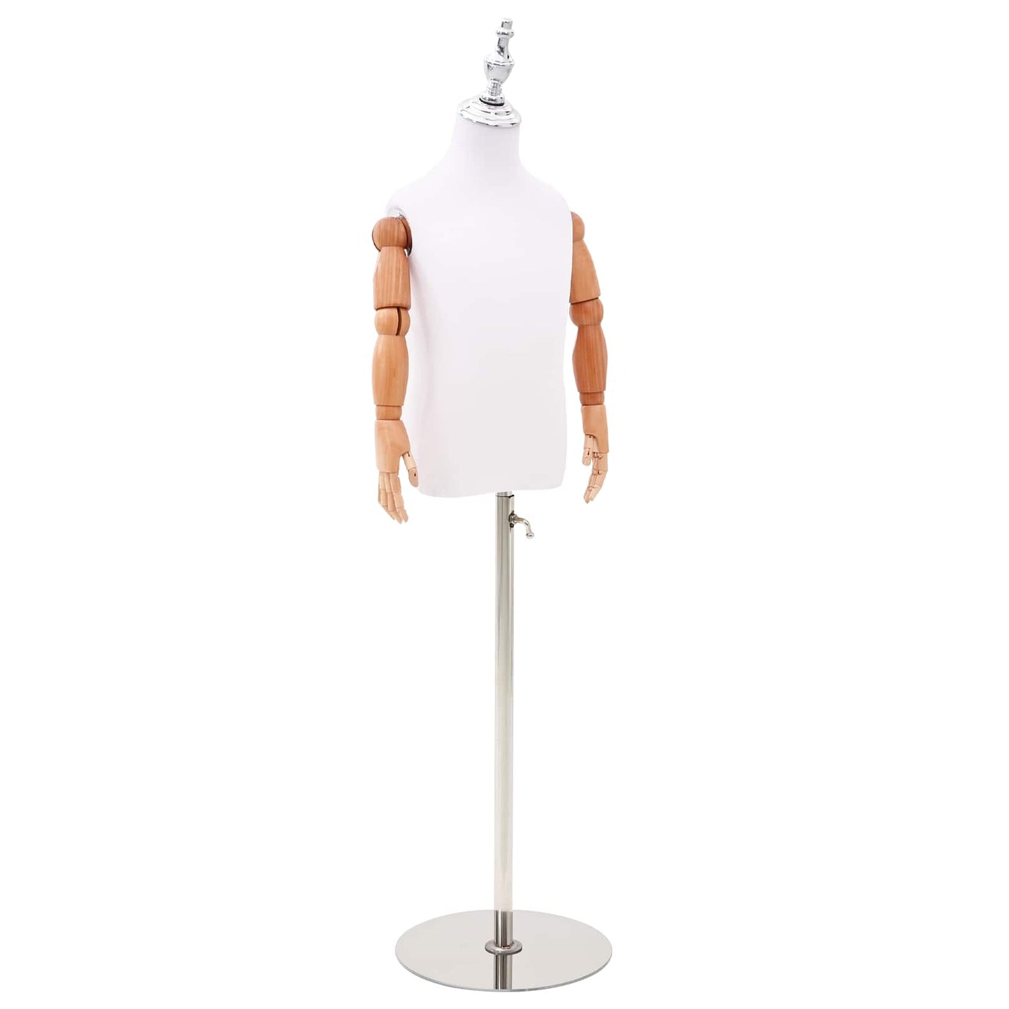 Justerbar 120-150 cm Mannequin med Base Unisex PP Hvid