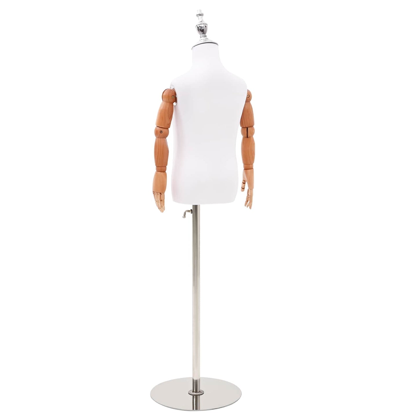Justerbar 120-150 cm Mannequin med Base Unisex PP Hvid