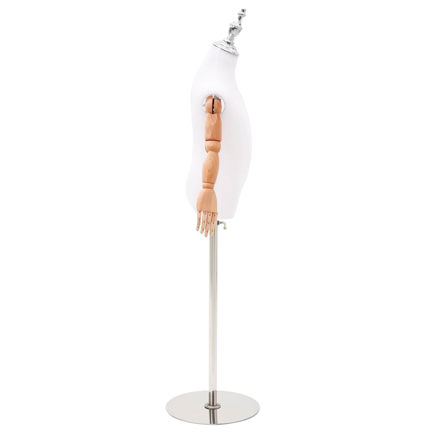 Justerbar 120-150 cm Mannequin med Base Unisex PP Hvid
