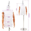 Justerbar 120-150 cm Mannequin med Base Unisex PP Hvid