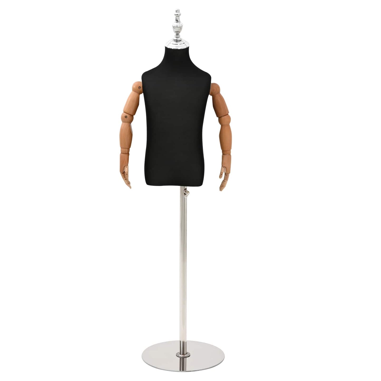 Justerbar 120-150 cm Mannequin med Base Unisex PP Sort