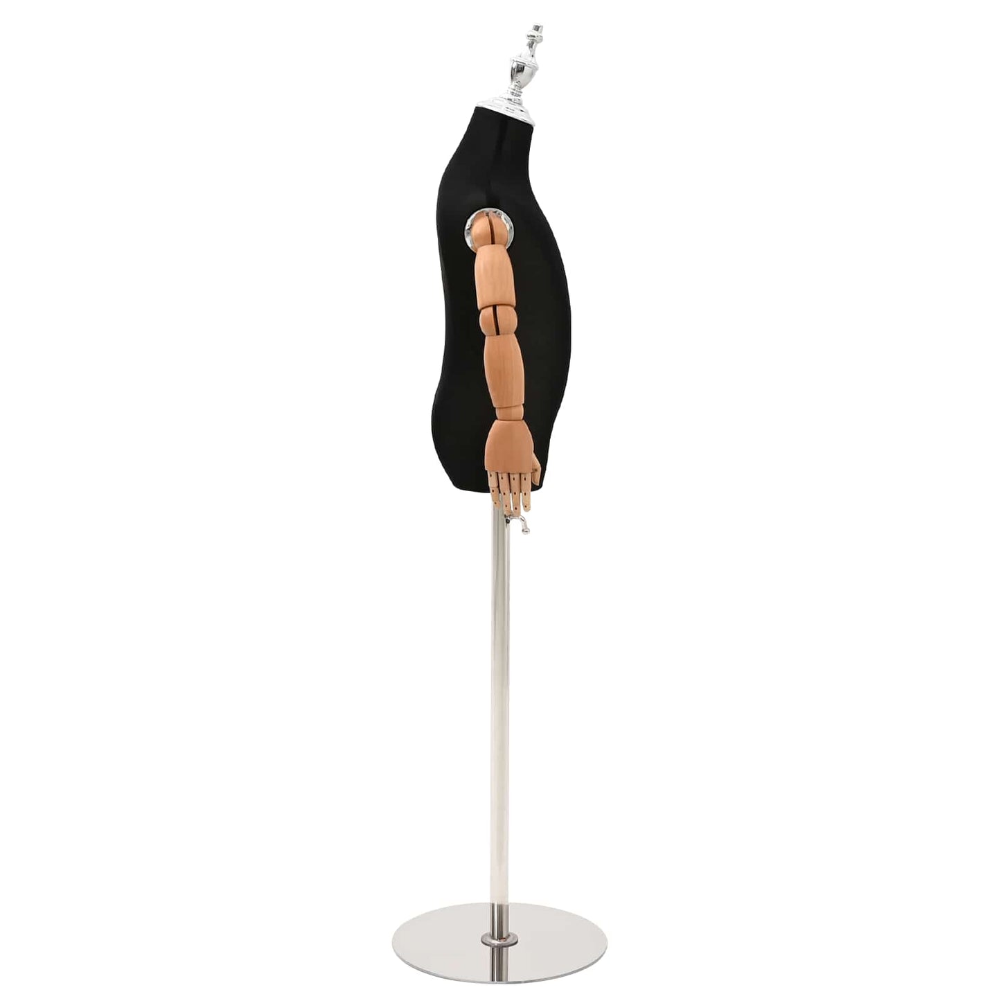 Justerbar 120-150 cm Mannequin med Base Unisex PP Sort