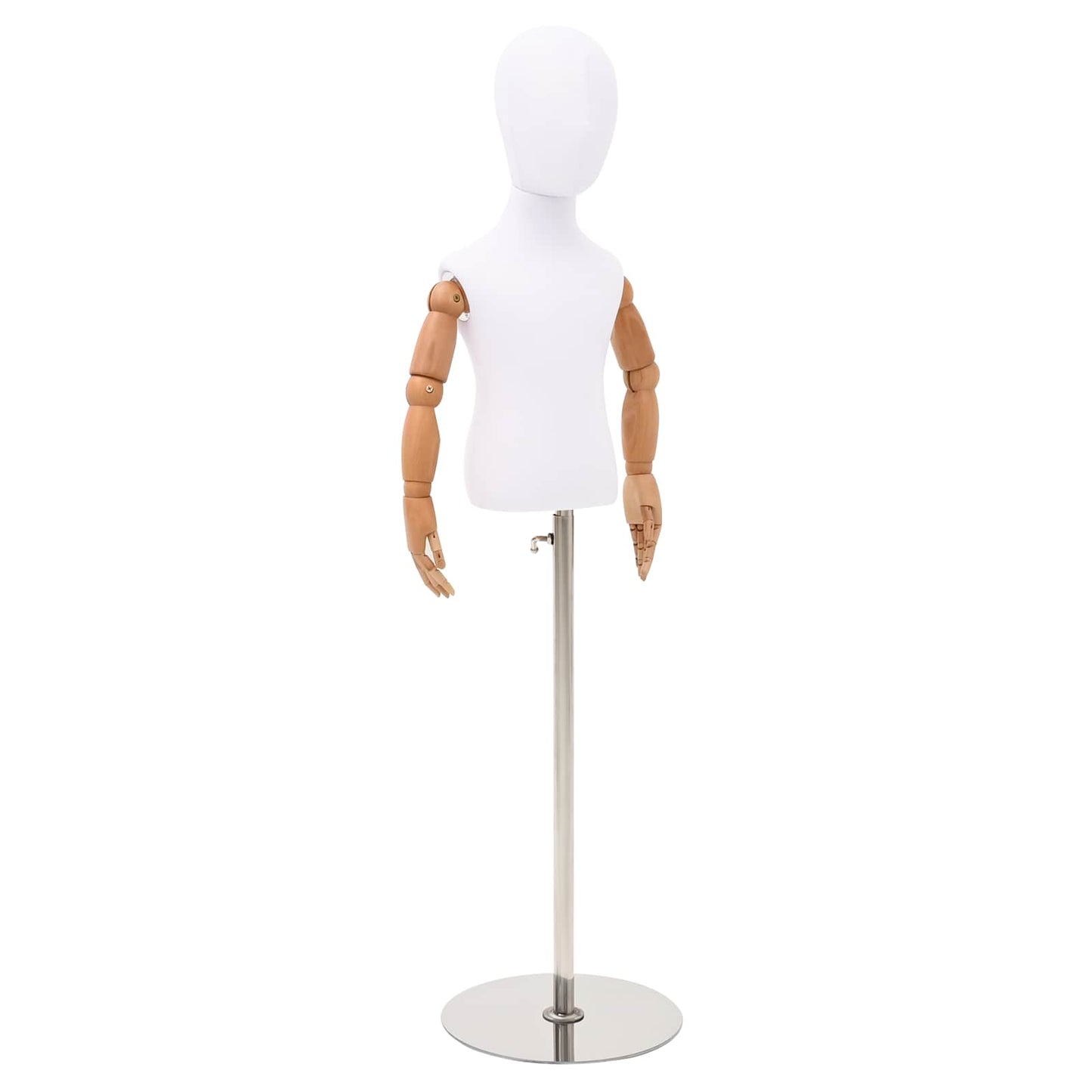 Justerbar 120-157 cm Mannequin med Base Unisex PP Hvid