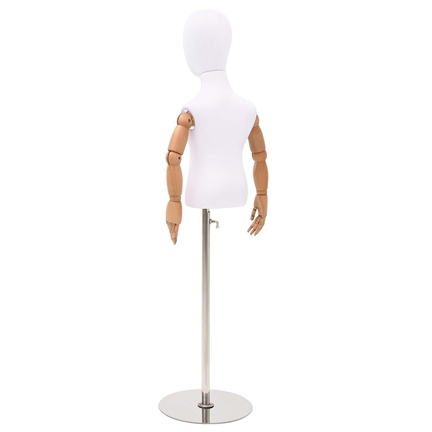 Justerbar 120-157 cm Mannequin med Base Unisex PP Hvid