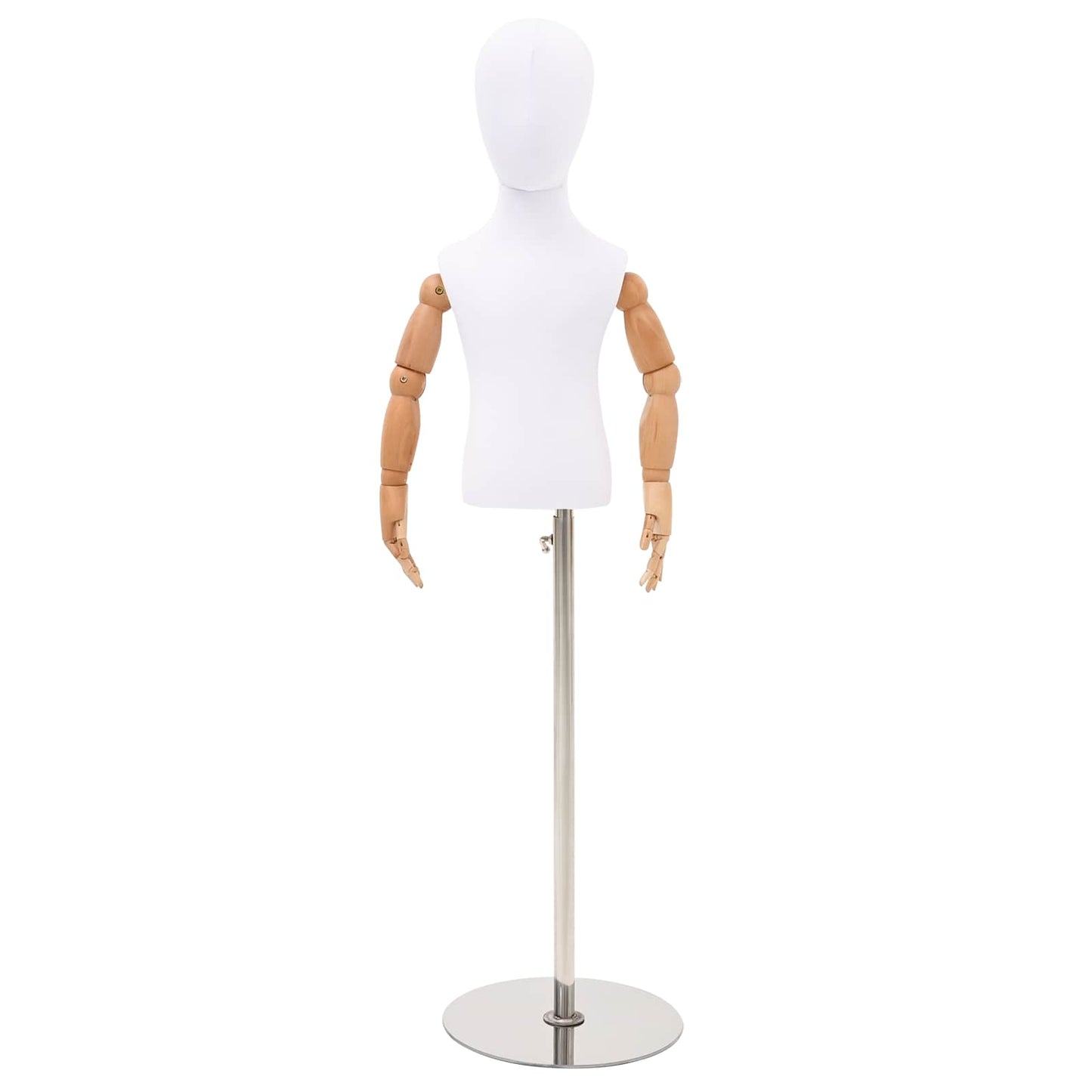 Justerbar 120-157 cm Mannequin med Base Unisex PP Hvid