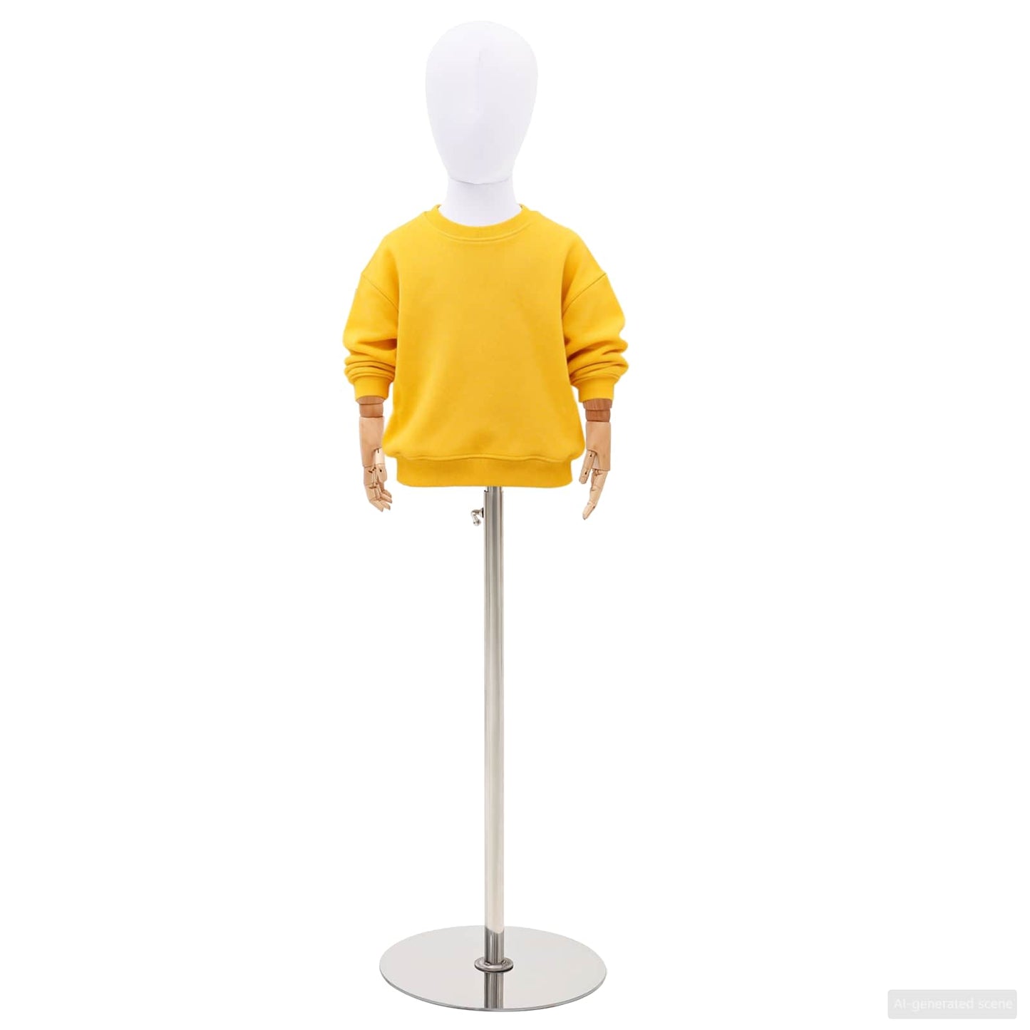 Justerbar 120-157 cm Mannequin med Base Unisex PP Hvid