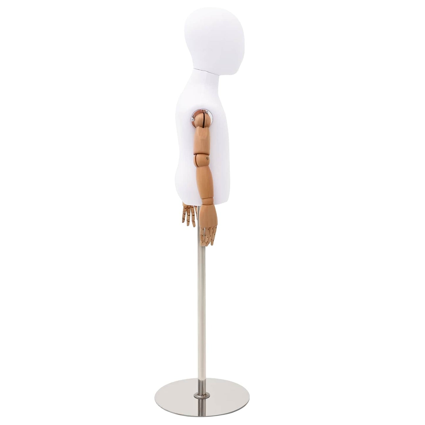 Justerbar 120-157 cm Mannequin med Base Unisex PP Hvid