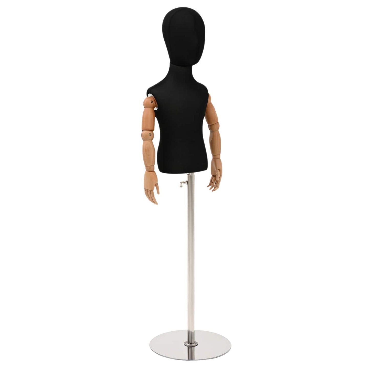 Justerbar 120-157 cm Mannequin med Base Unisex PP Sort
