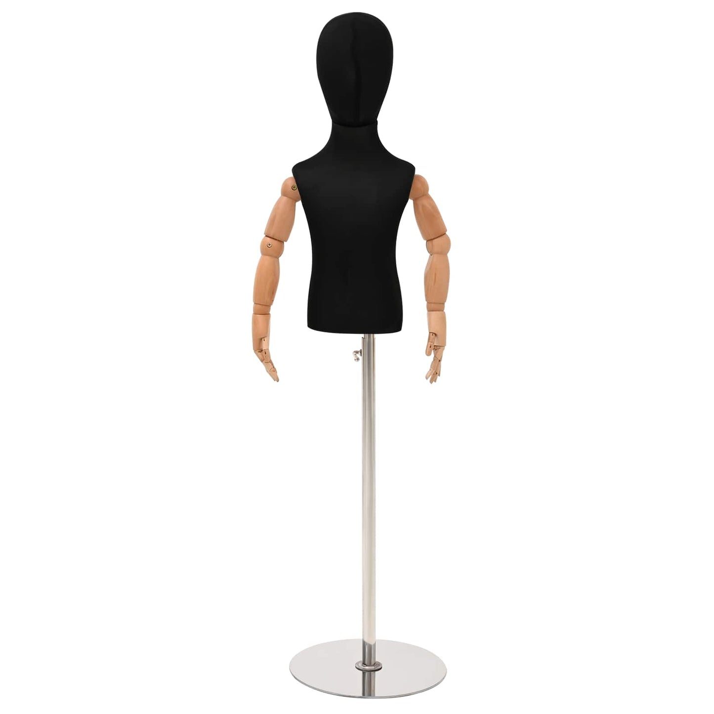 Justerbar 120-157 cm Mannequin med Base Unisex PP Sort
