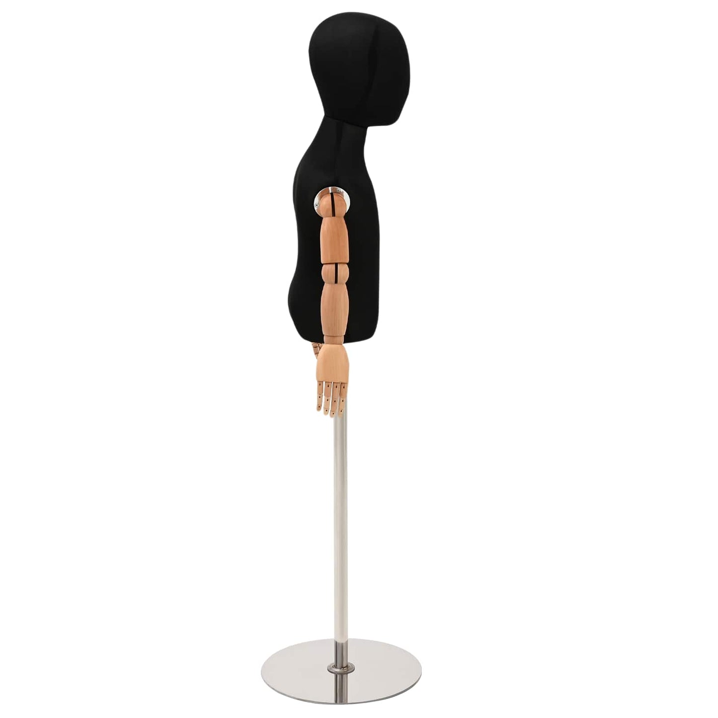 Justerbar 120-157 cm Mannequin med Base Unisex PP Sort