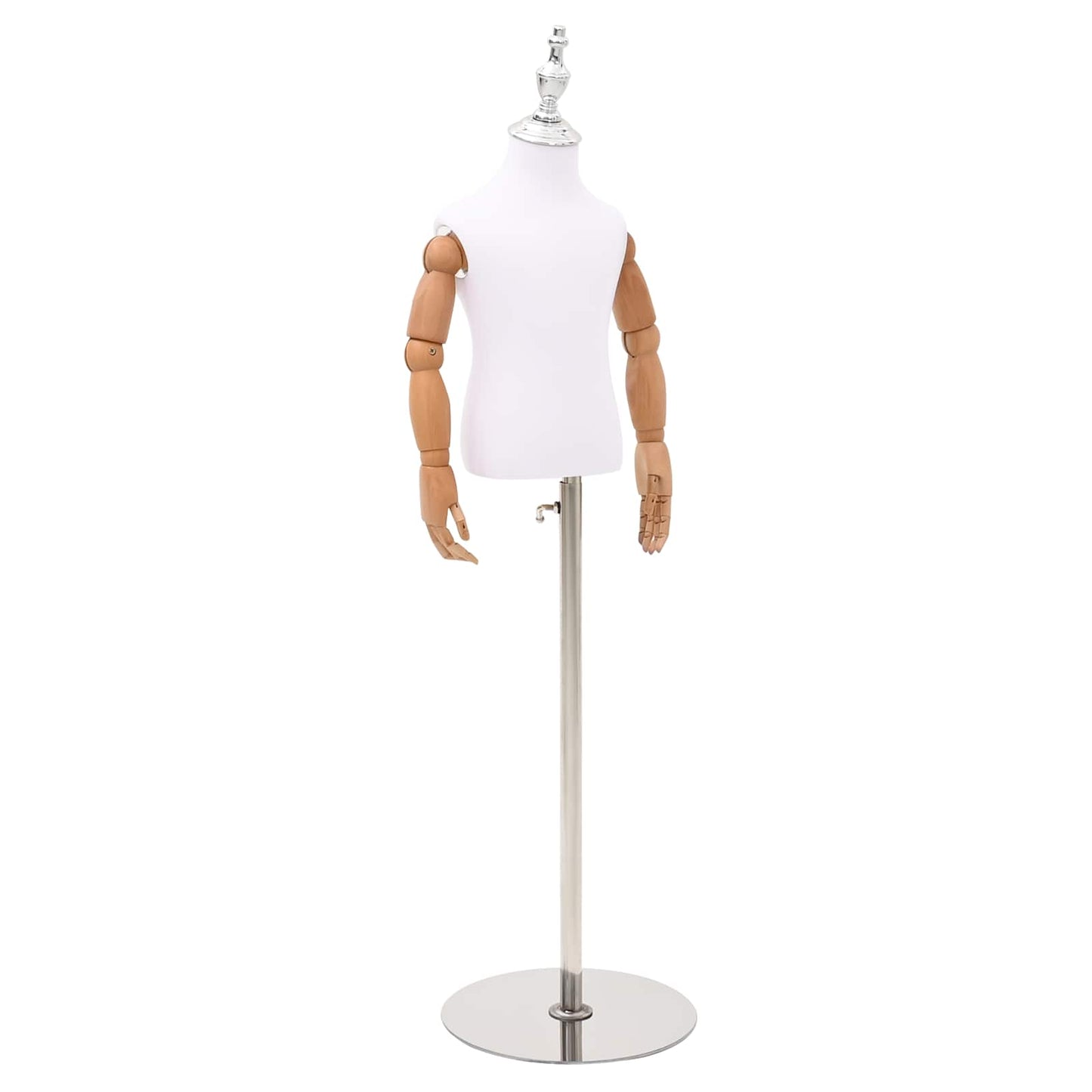 Justerbar 120-157 cm Mannequin med Base Unisex PP Hvid