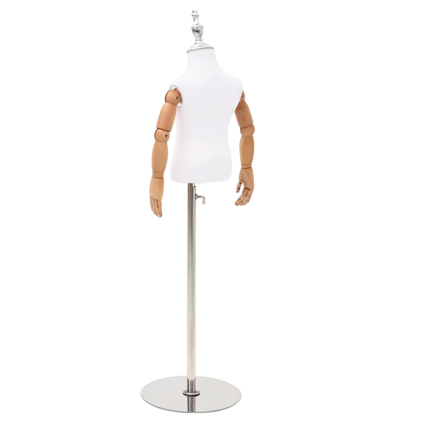 Justerbar 120-157 cm Mannequin med Base Unisex PP Hvid