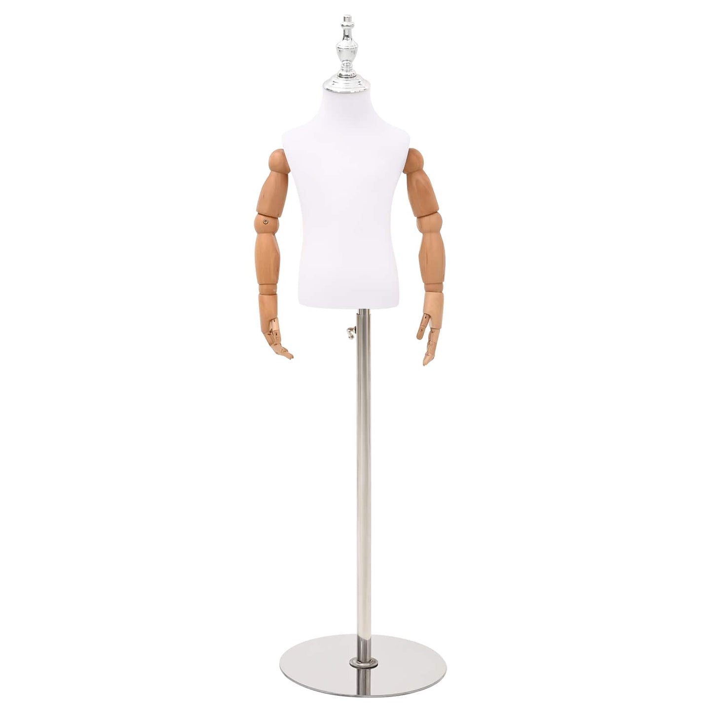 Justerbar 120-157 cm Mannequin med Base Unisex PP Hvid