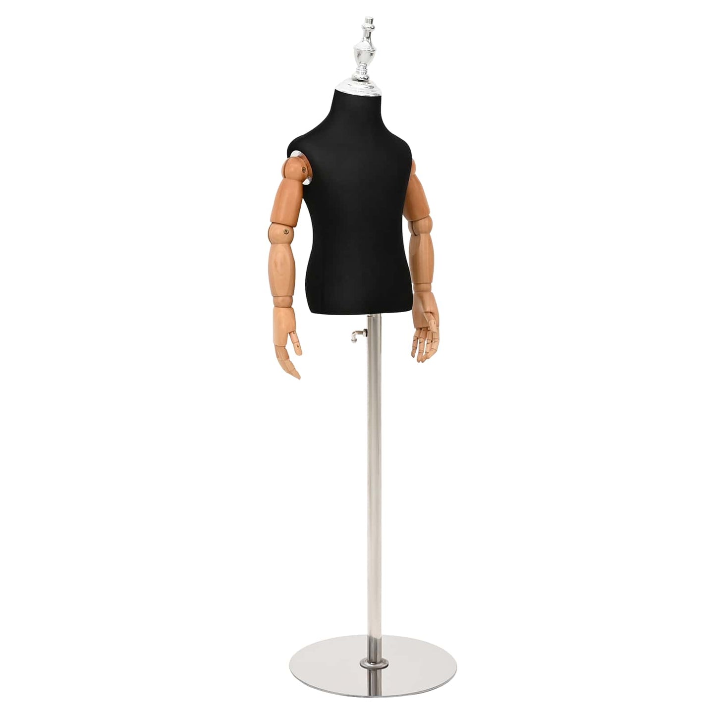 Justerbar 120-157 cm Mannequin med Base Unisex PP Sort