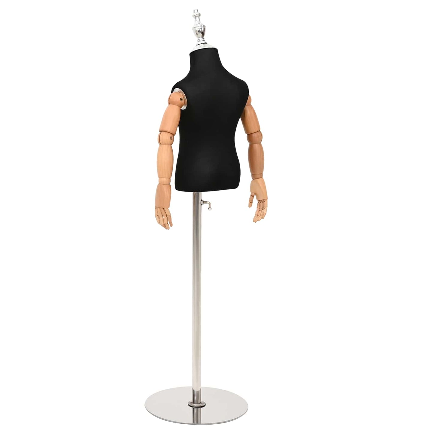 Justerbar 120-157 cm Mannequin med Base Unisex PP Sort