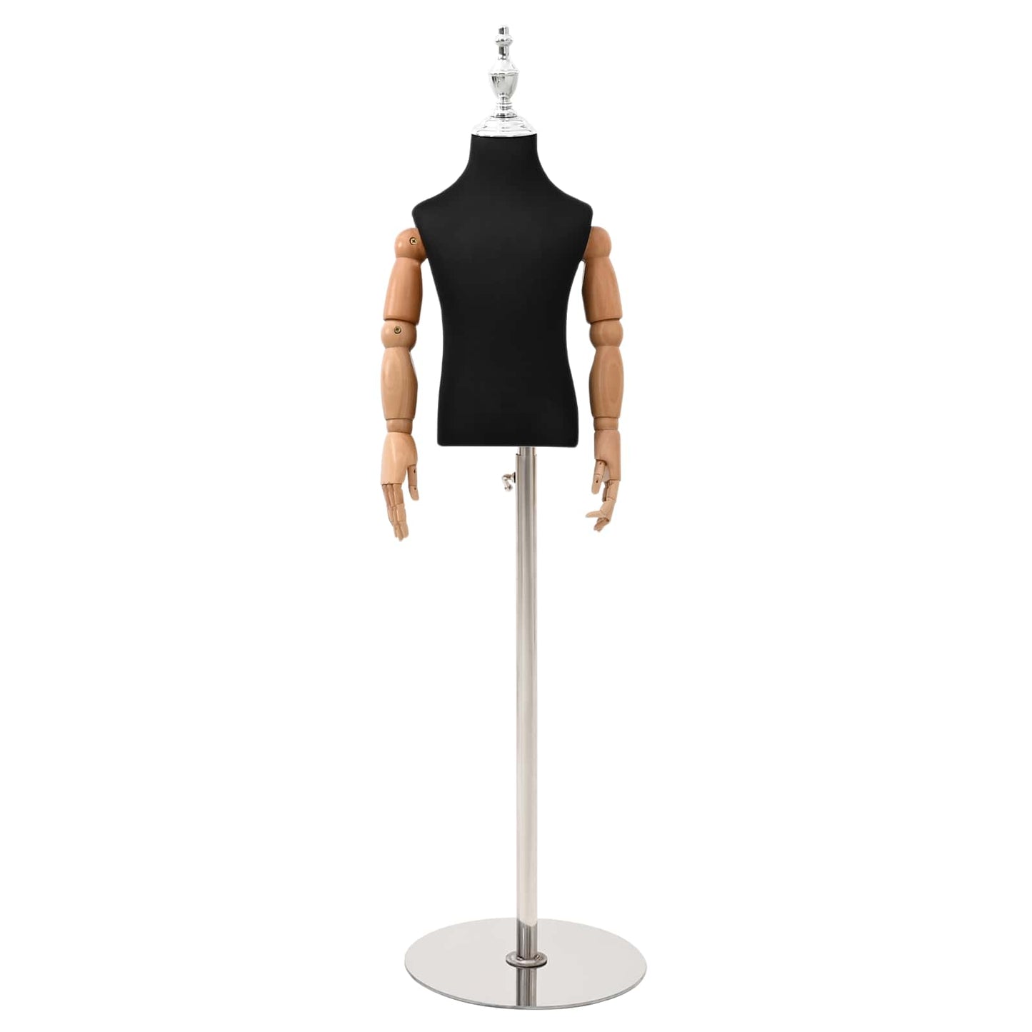 Justerbar 120-157 cm Mannequin med Base Unisex PP Sort