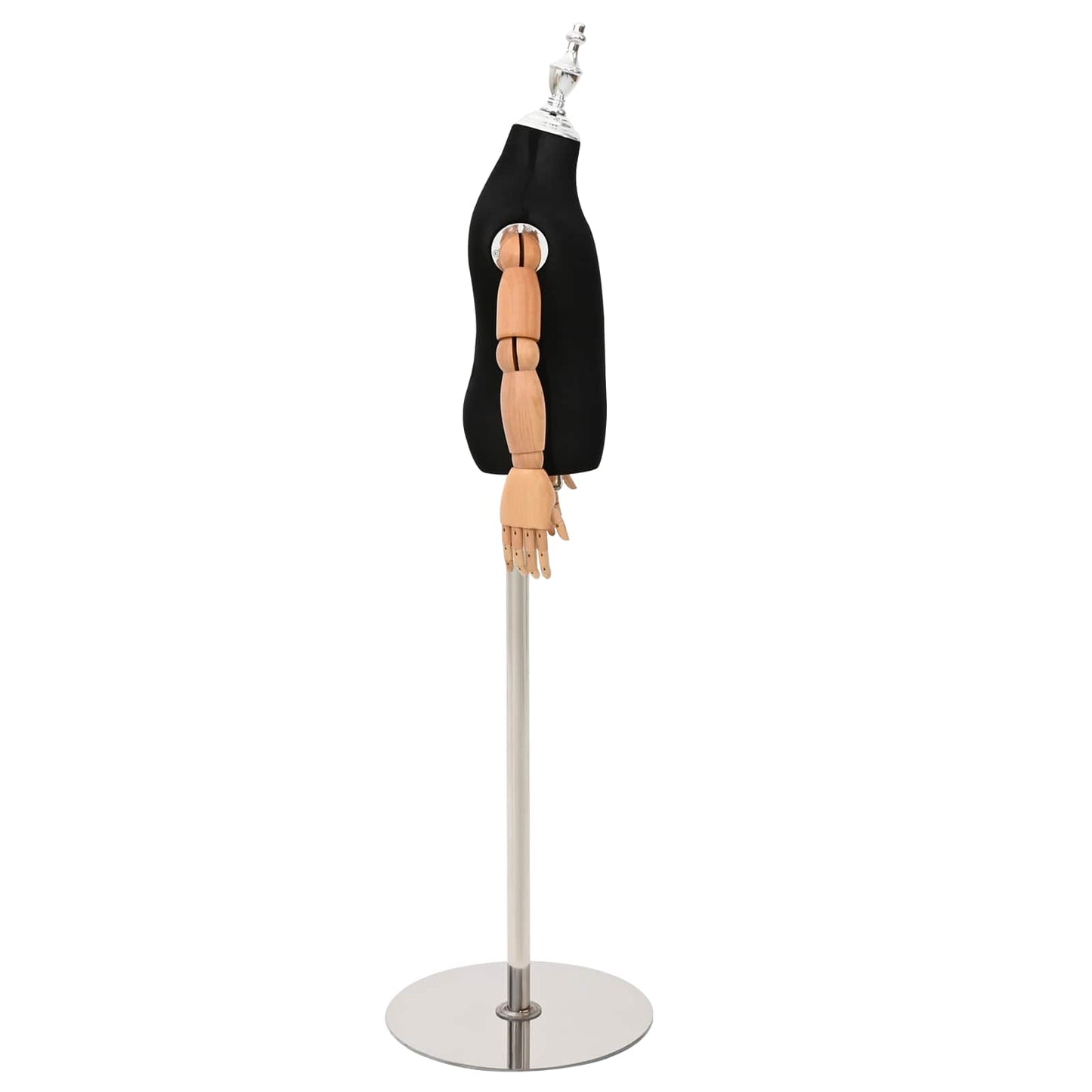 Justerbar 120-157 cm Mannequin med Base Unisex PP Sort