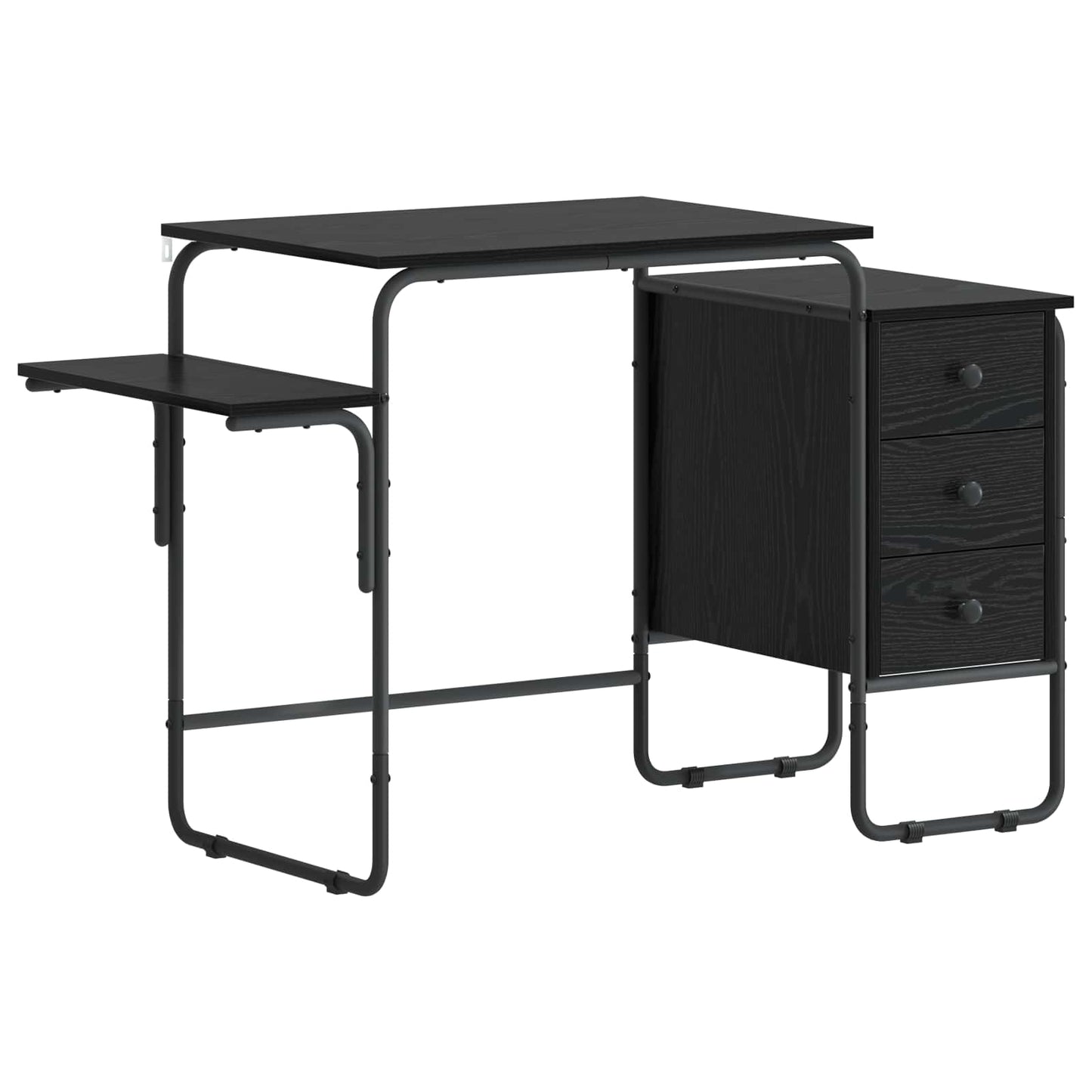 Skrivebord med opbevaring Sort eg 120 x 50 x 75 cm