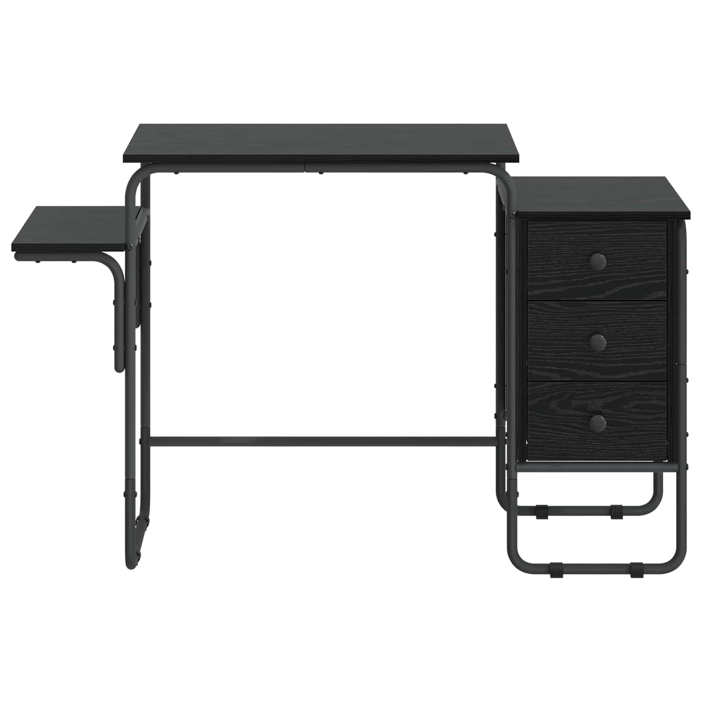 Skrivebord med opbevaring Sort eg 120 x 50 x 75 cm