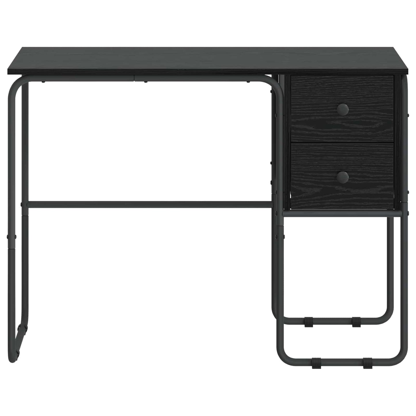 Skrivebord med opbevaring Sort eg 100 x 50 x 75 cm
