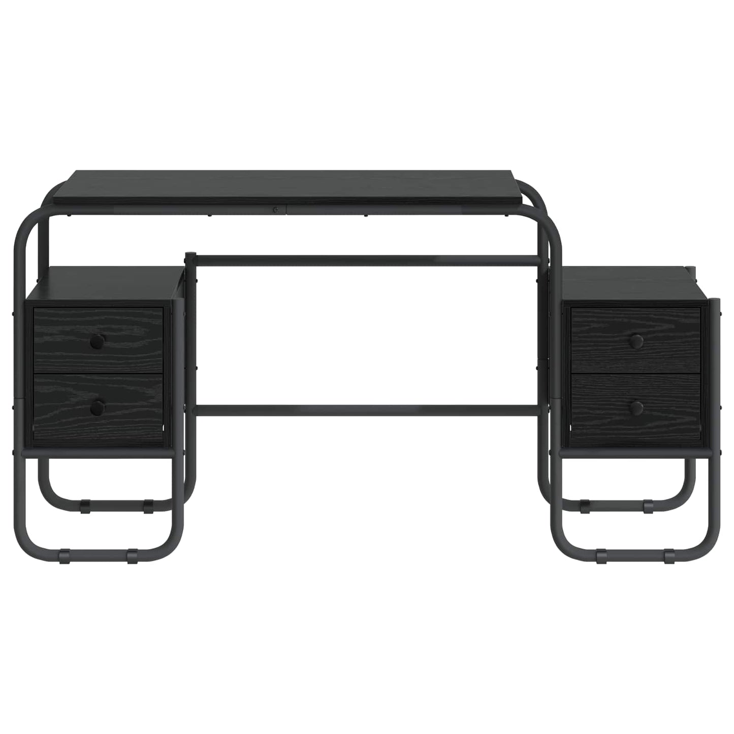 Skrivebord med opbevaring Sort eg 145 x 50 x 75 cm