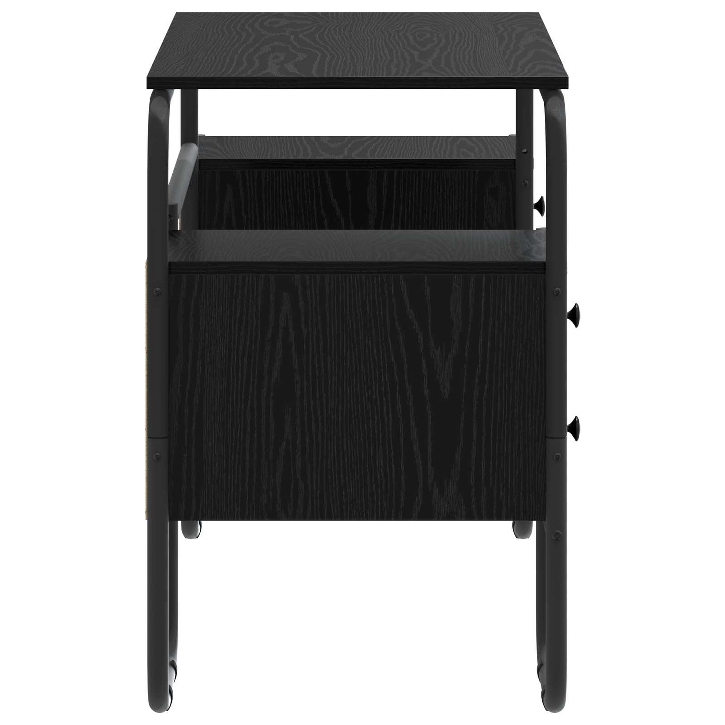 Skrivebord med opbevaring Sort eg 145 x 50 x 75 cm