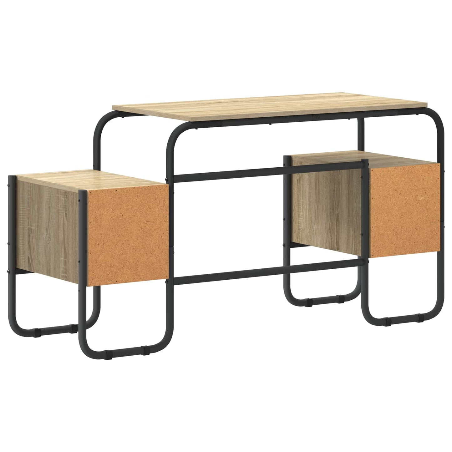 Skrivebord med opbevaring Sonoma-eg 145 x 50 x 75 cm
