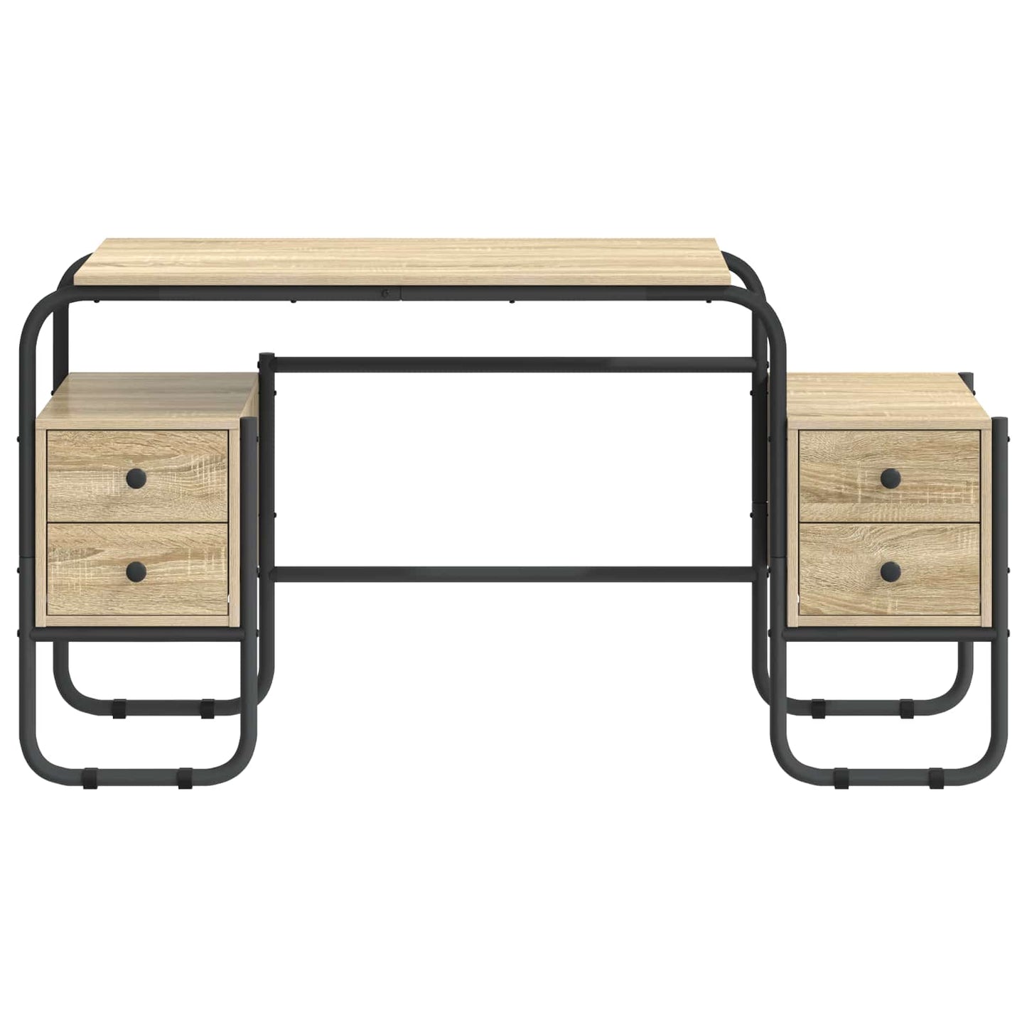 Skrivebord med opbevaring Sonoma-eg 145 x 50 x 75 cm