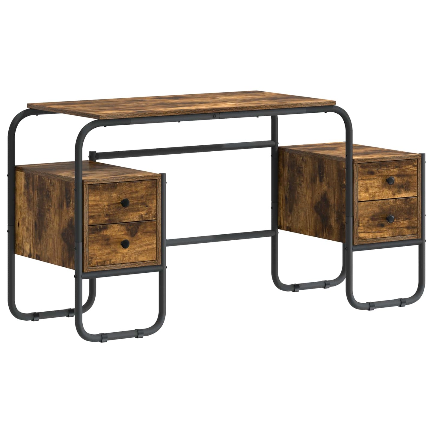 Skrivebord med opbevaring Røget eg 145 x 50 x 75 cm