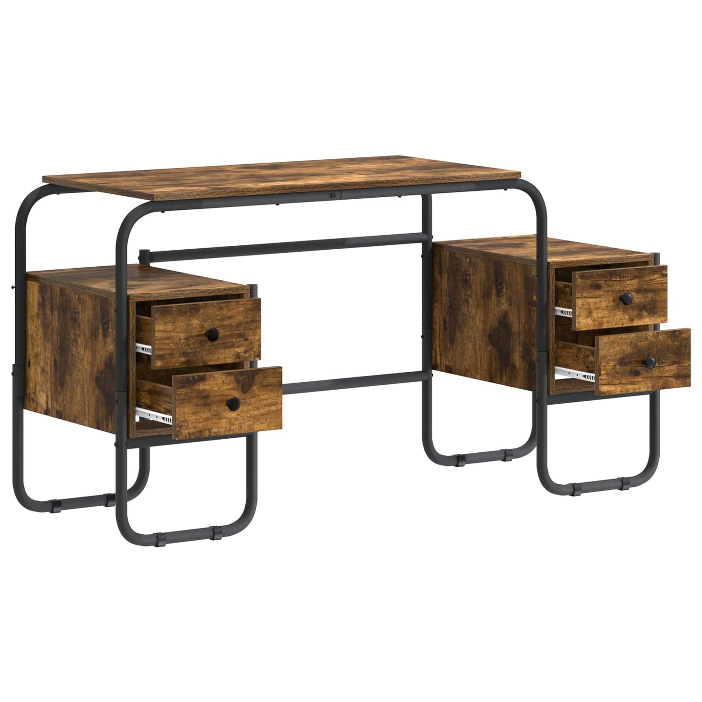 Skrivebord med opbevaring Røget eg 145 x 50 x 75 cm
