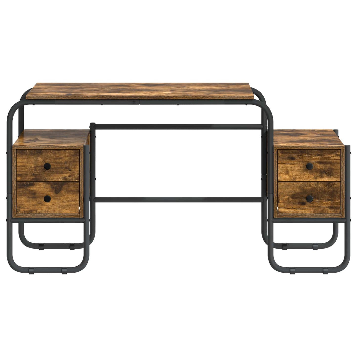 Skrivebord med opbevaring Røget eg 145 x 50 x 75 cm