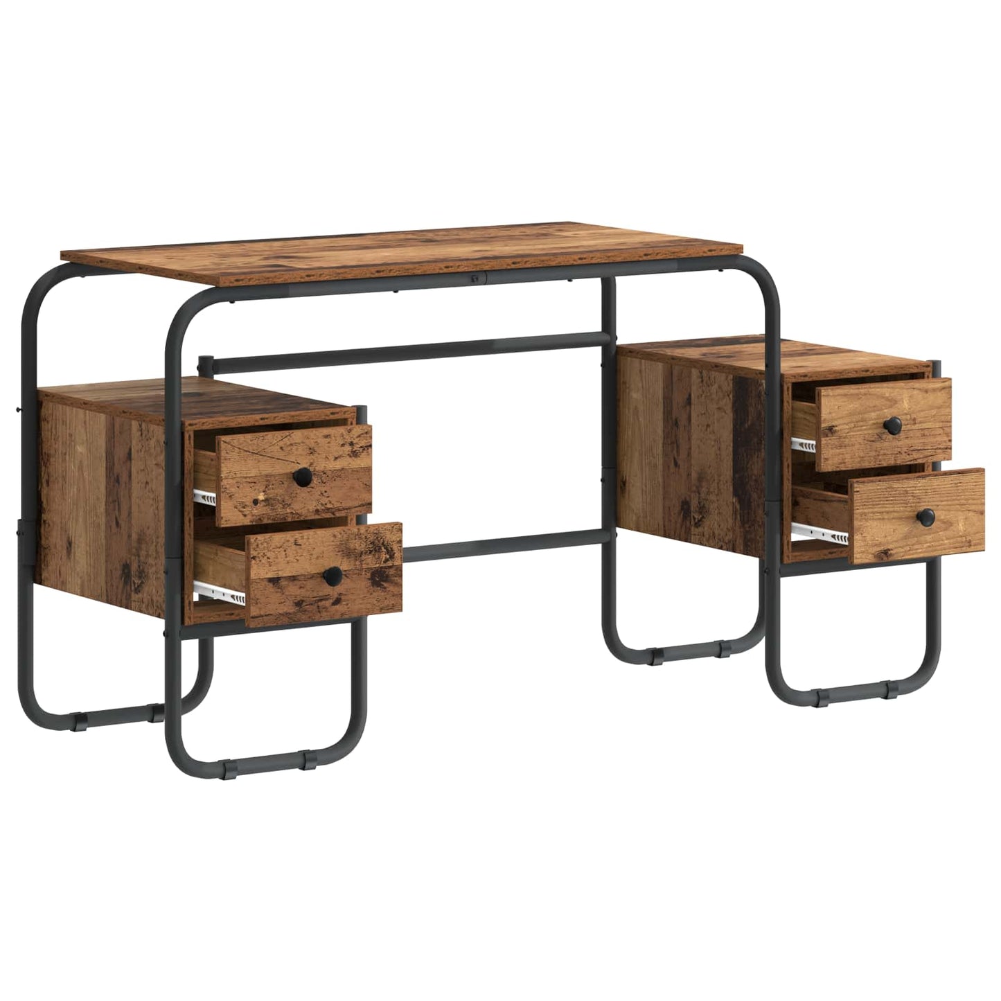 Skrivebord med opbevaring Egetræ 145 x 50 x 75 cm