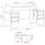Skrivebord med opbevaring Egetræ 145 x 50 x 75 cm