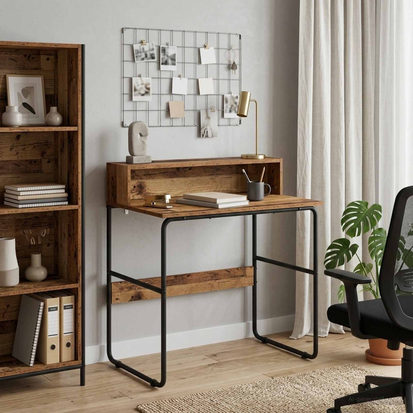 Skrivebord med opbevaring Egetræ 80 x 50 x 91 cm