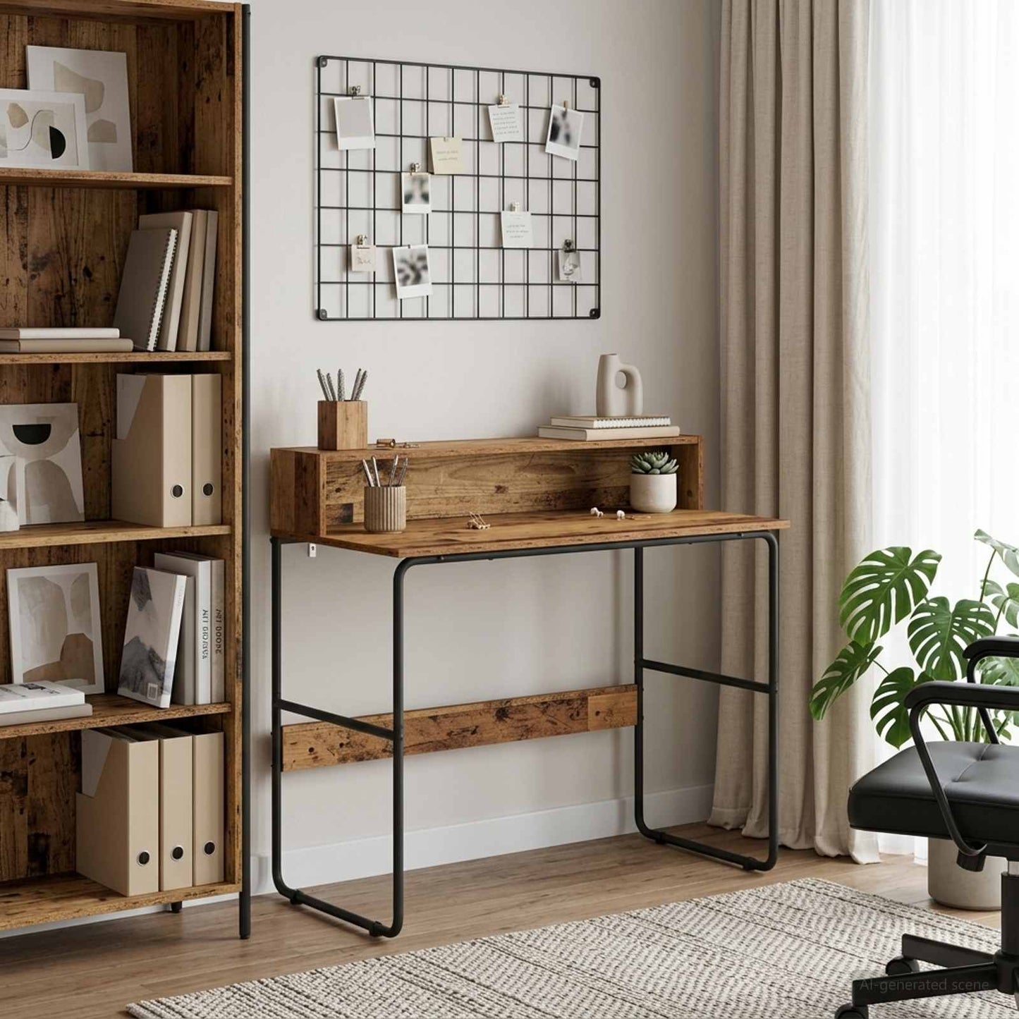 Skrivebord med opbevaring Egetræ 100 x 50 x 91 cm