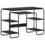 Skrivebord med opbevaring Sort eg 113,5 x 52 x 75,5 cm