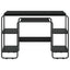 Skrivebord med opbevaring Sort eg 113,5 x 52 x 75,5 cm