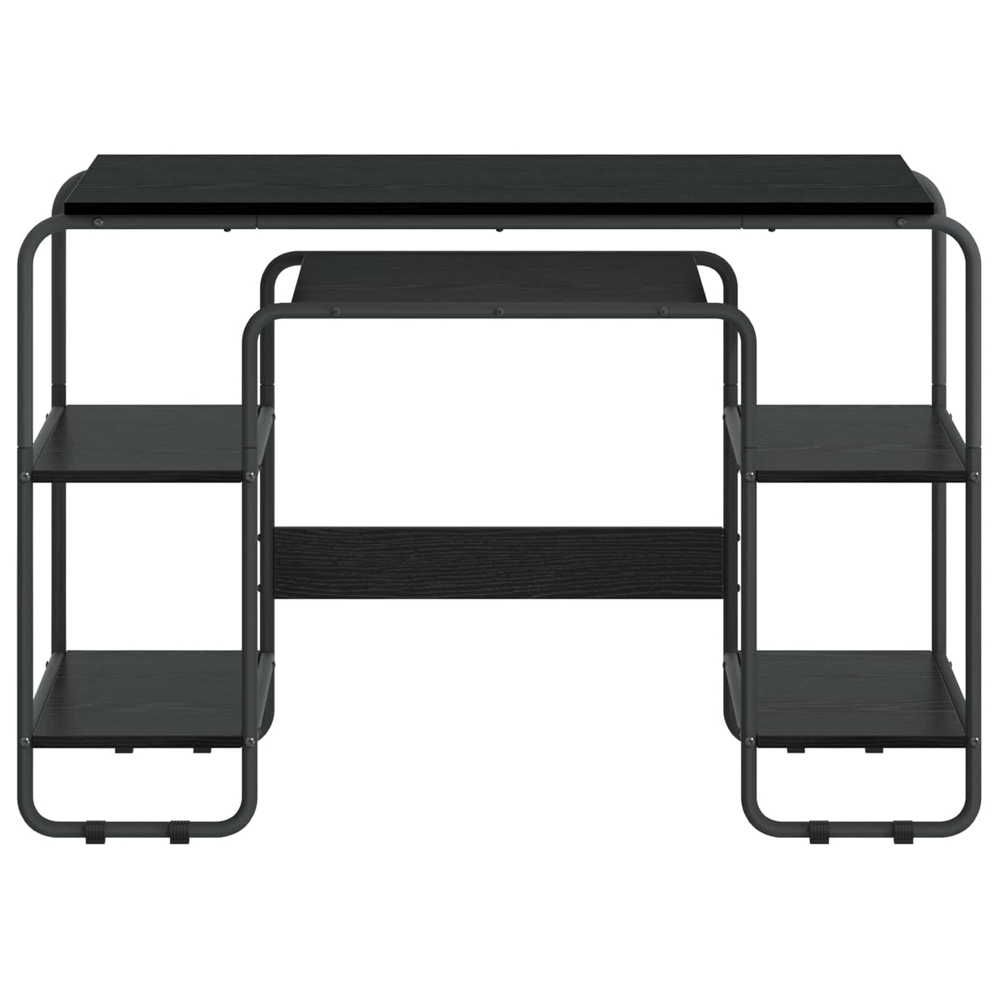 Skrivebord med opbevaring Sort eg 113,5 x 52 x 75,5 cm