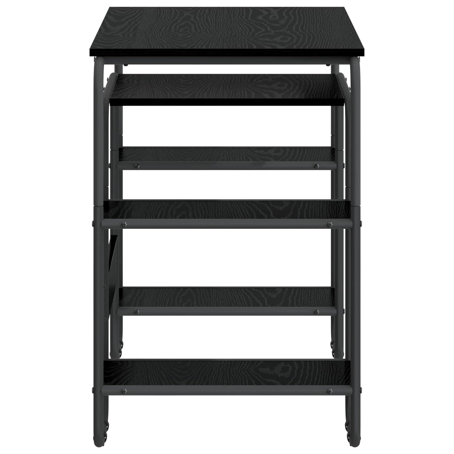 Skrivebord med opbevaring Sort eg 113,5 x 52 x 75,5 cm