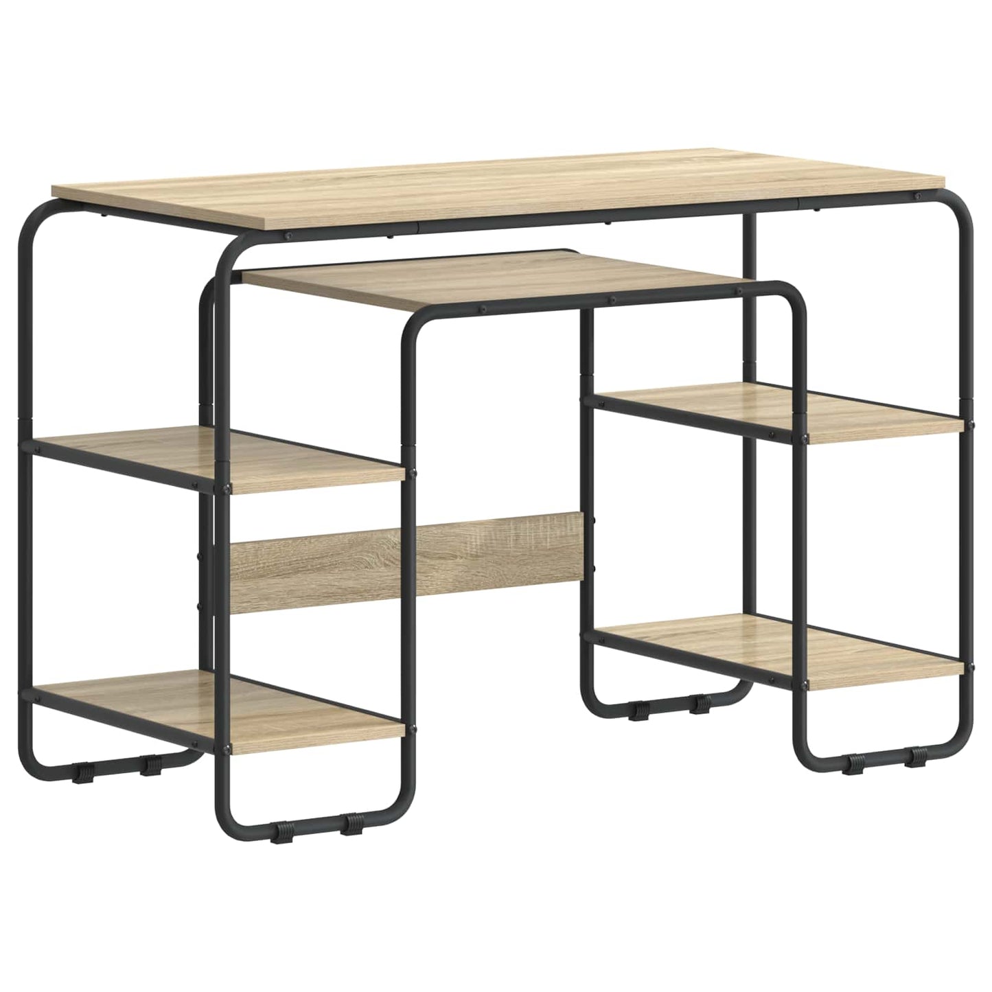 Skrivebord med opbevaring Sonoma-eg 113,5 x 52 x 75,5 cm