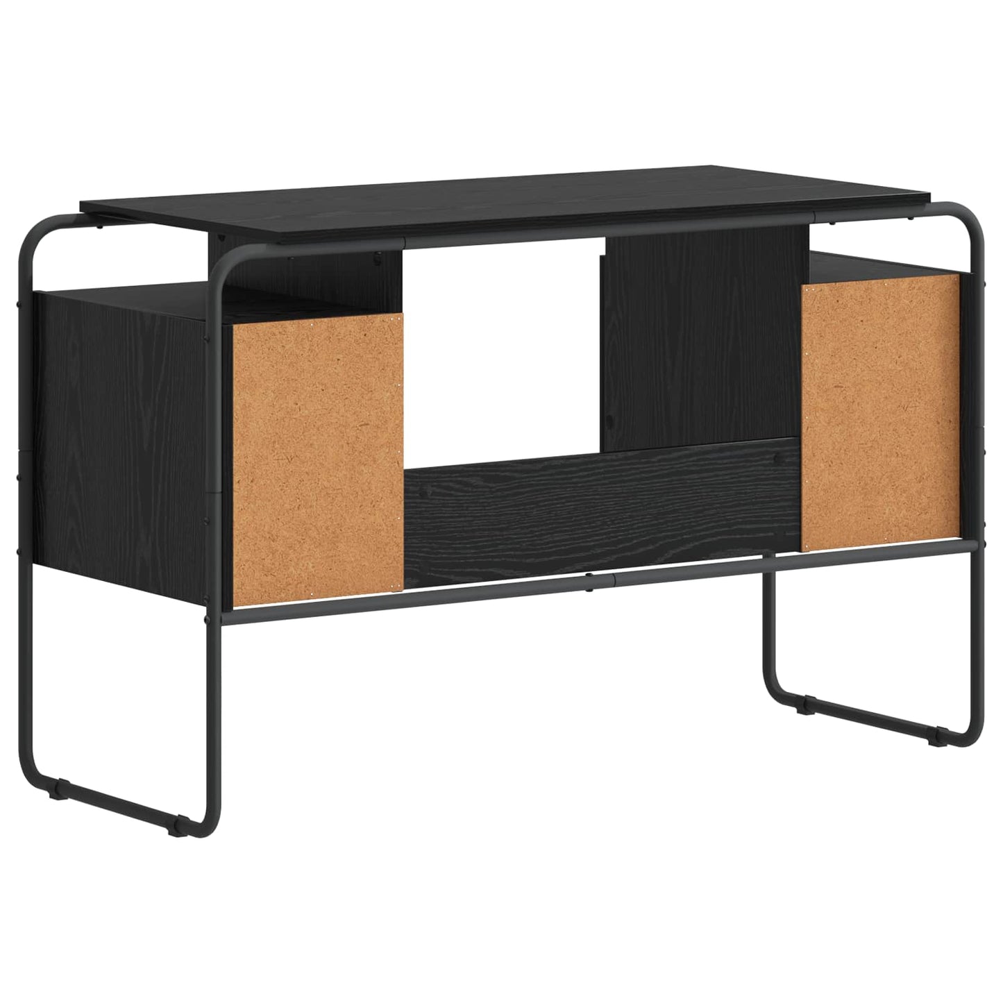 Skrivebord med opbevaring Sort eg 120 x 50,5 x 75,5 cm