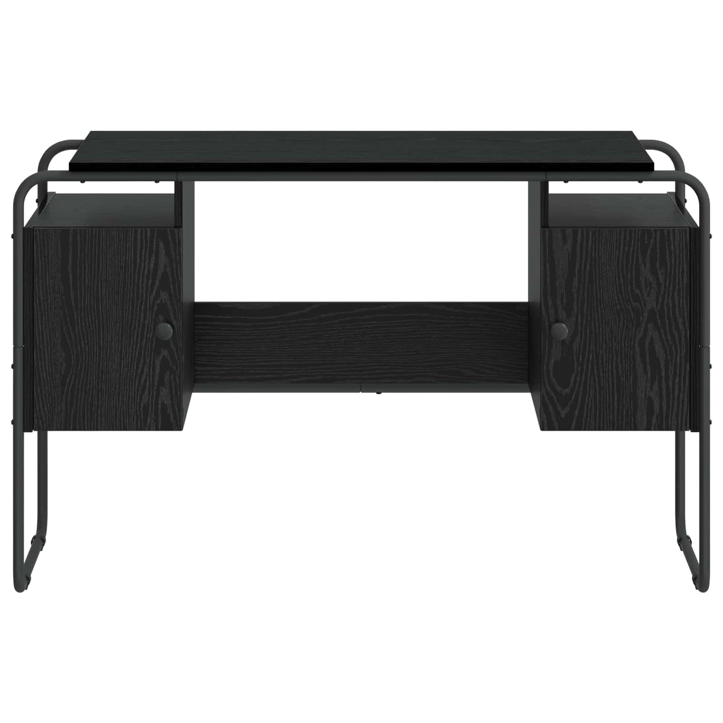 Skrivebord med opbevaring Sort eg 120 x 50,5 x 75,5 cm