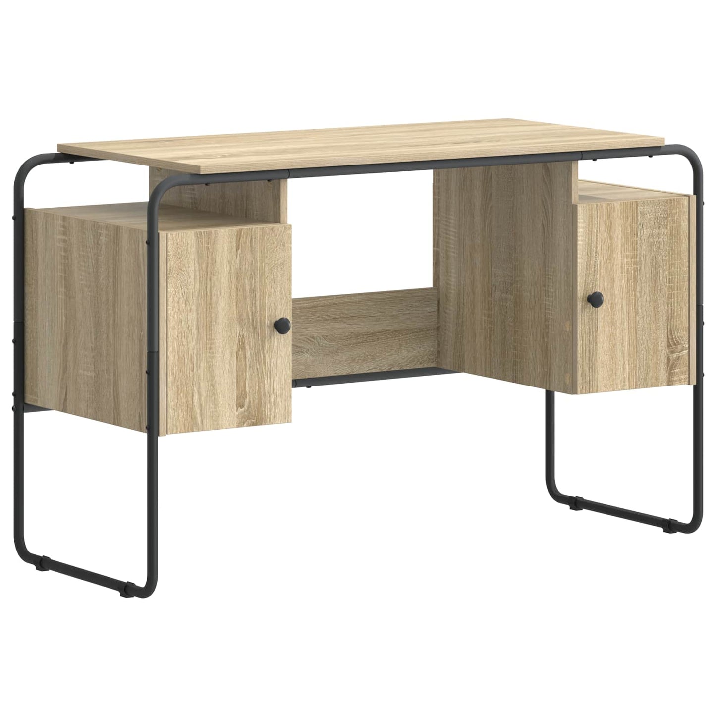 Skrivebord med opbevaring Sonoma-eg 120 x 50,5 x 75,5 cm
