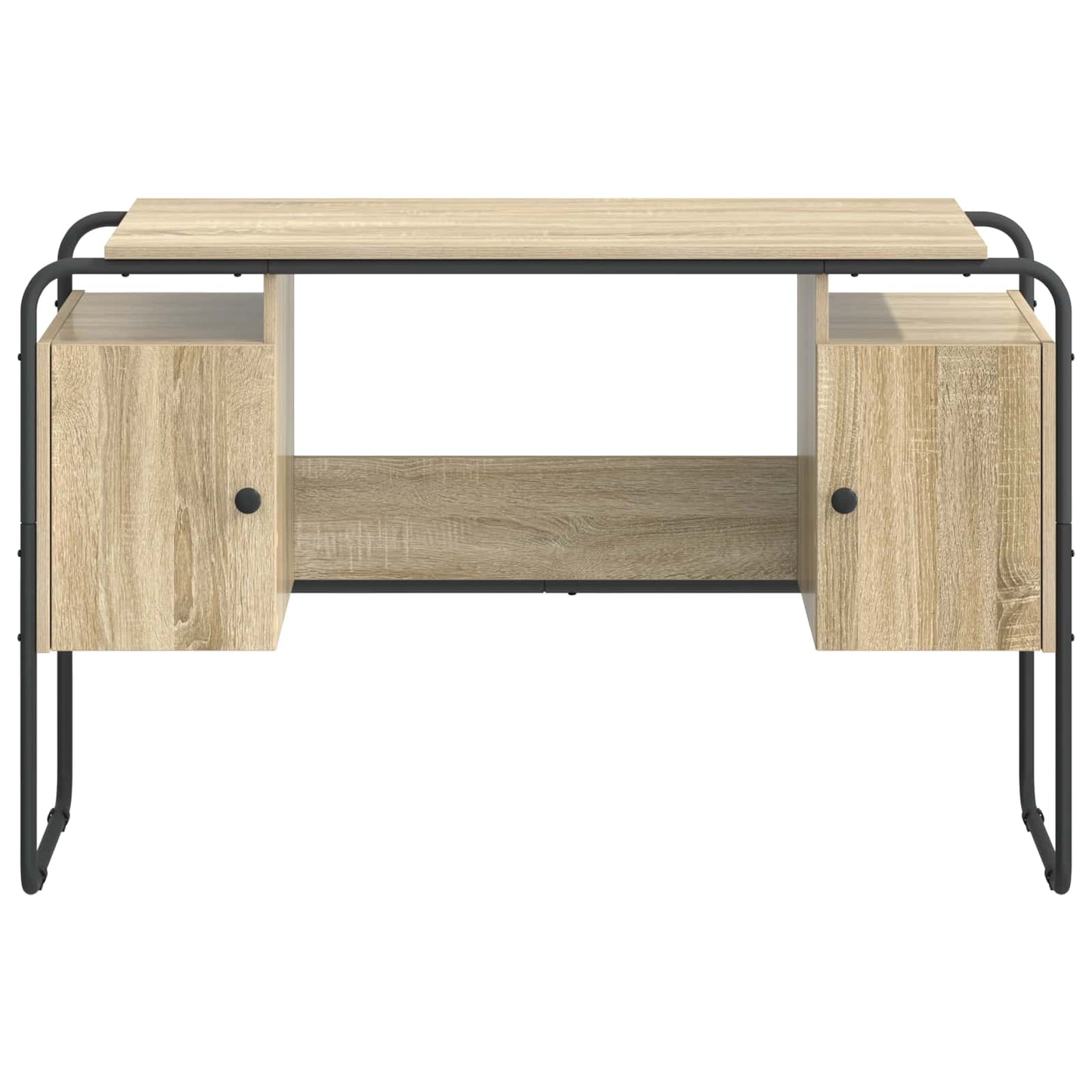 Skrivebord med opbevaring Sonoma-eg 120 x 50,5 x 75,5 cm