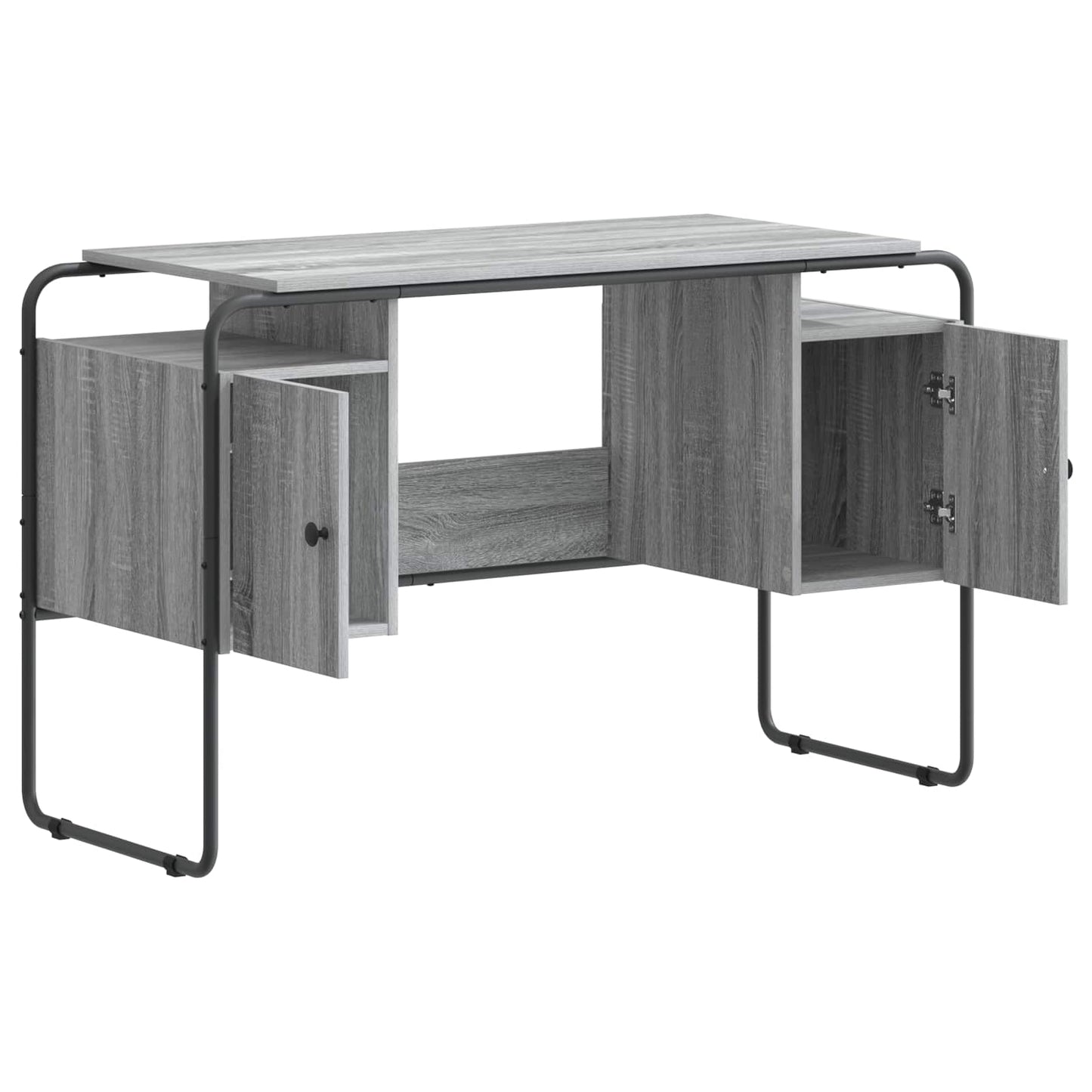 Skrivebord med opbevaring Grå Sonoma 120 x 50,5 x 75,5 cm