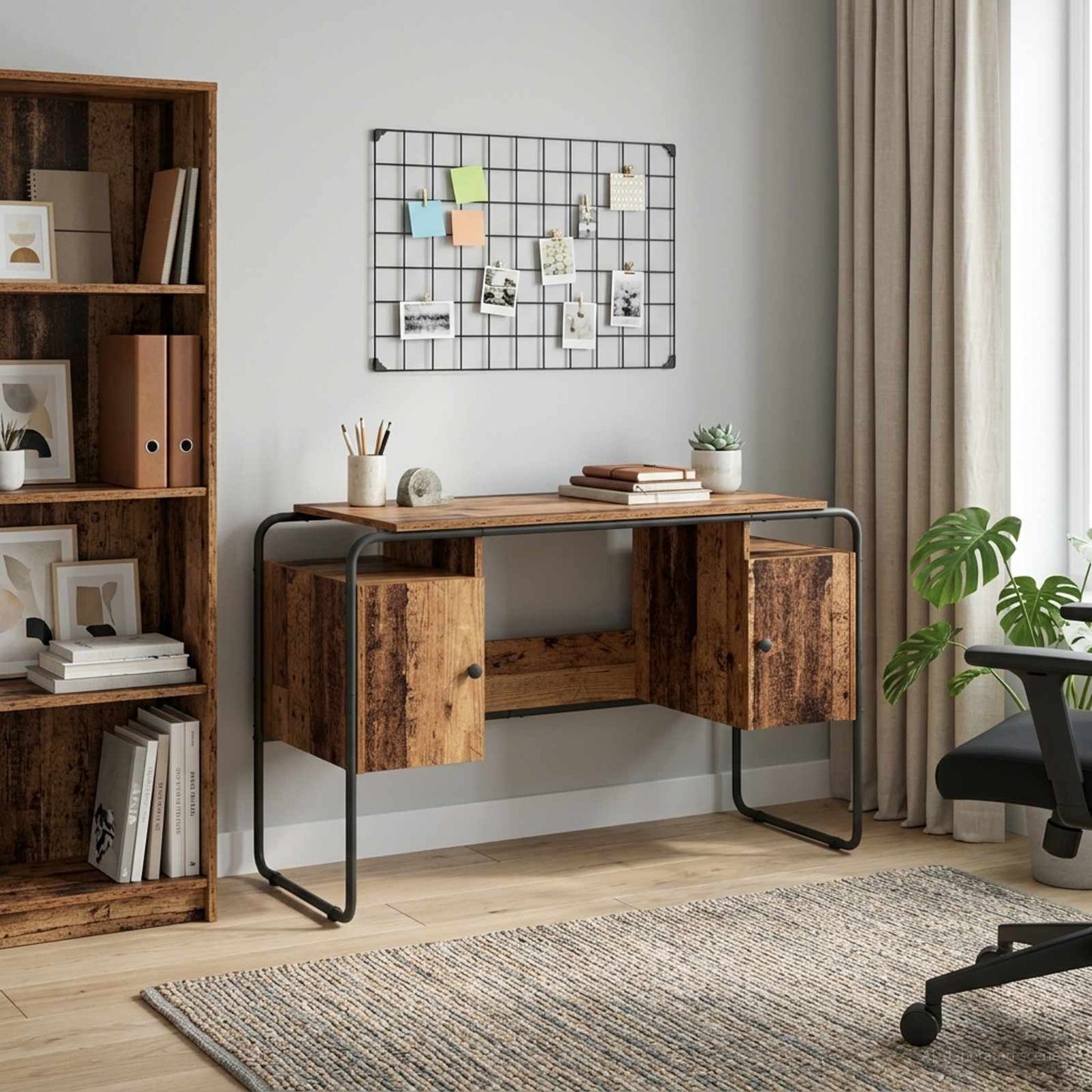 Skrivebord med opbevaring Egetræ 120 x 50,5 x 75,5 cm