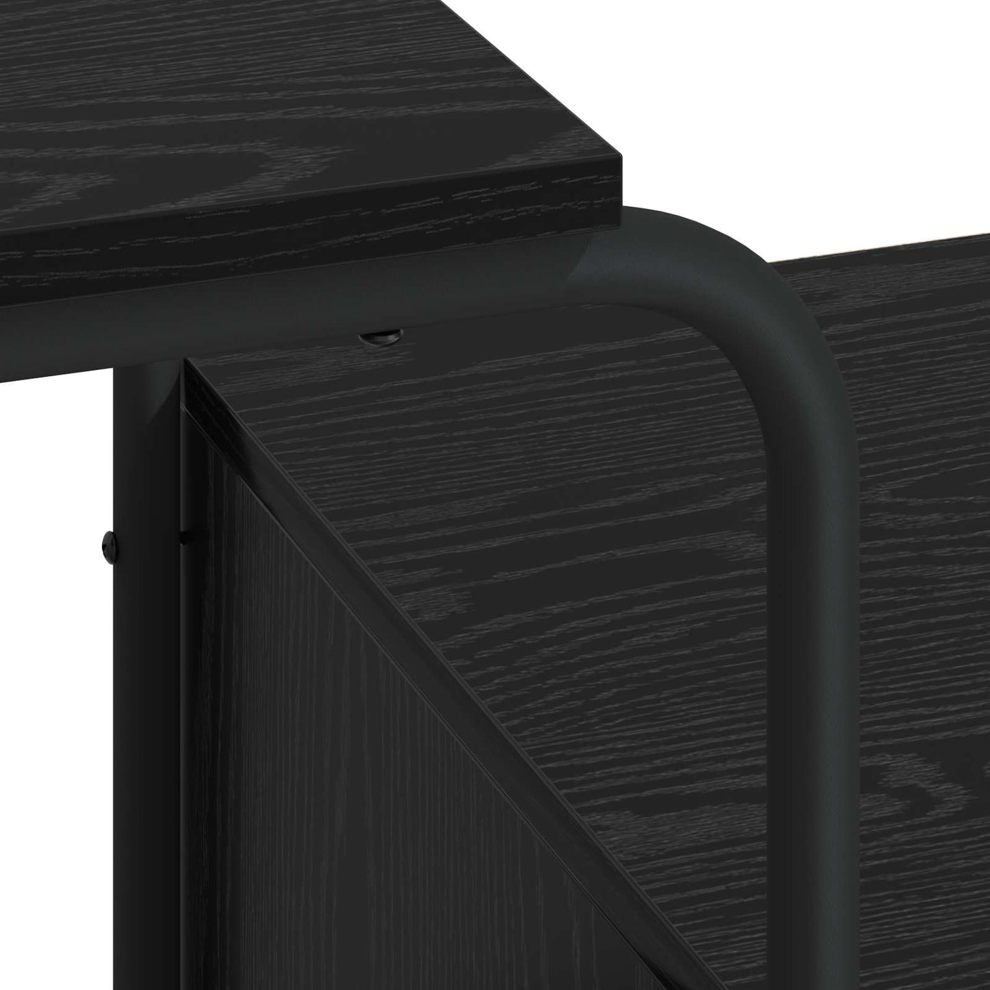 Skrivebord med opbevaring Sort eg 131,5 x 50 x 75,5 cm