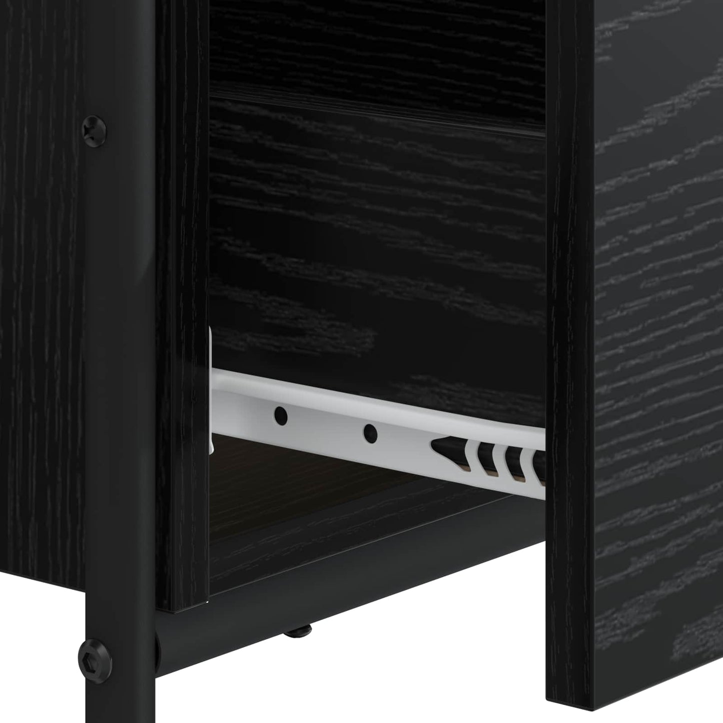 Skrivebord med opbevaring Sort eg 131,5 x 50 x 75,5 cm